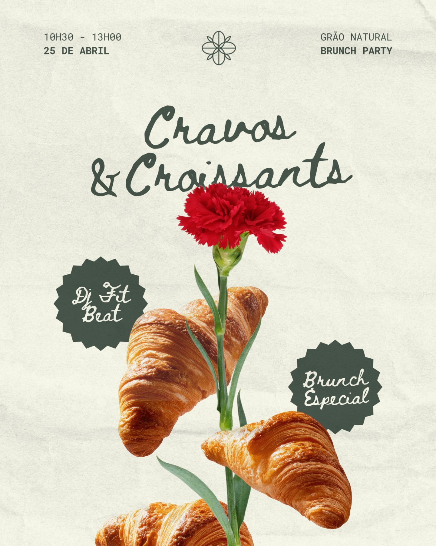Neste 25 de abril, vem celebrar a liberdade à mesa. ❣️🥹🥐
Cravos & Croissants é o pretexto perfeito para juntar amigos, família, aproveitar os sabores e celebrar Abril como deve ser. ✨
Um brunch especial, música pelo Dj Fit Beat e muita animação. Contamos contigo! 💚
☎️ Reserva já a tua mesa: +351 935 811 584
#graonatural #cravosecroissants #arcosdevaldevez #25deabril #brunch