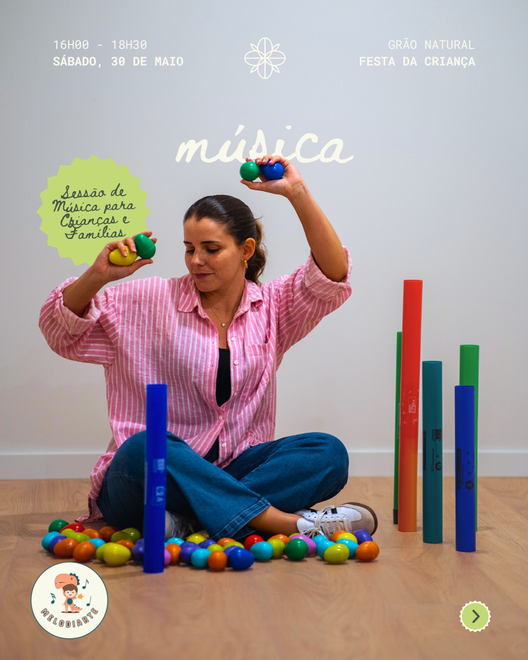 𝘽𝙧𝙞𝙣𝙘𝙖𝙧, 𝙋𝙖𝙧𝙩𝙞𝙡𝙝𝙖𝙧 𝙚 𝘼𝙟𝙪𝙙𝙖𝙧 • No próximo dia 30 de maio, convidamos todas as crianças e famílias para uma tarde especial cheia de diversão, criatividade e solidariedade. 💚🤩
🧁 Workshop de decoração de cupcakes com a @donabolacha
🎵 Sessão de música para crianças e famílias com a @melodiiartee | Ana Clara Ferreira
🏰 Insufláveis para saltar, brincar e criar memórias felizes
Por apenas 5€, participas numa tarde inesquecível e contribuis para uma causa que faz a diferença. Todo o valor das inscrições reverte a favor da Associação Abraço da Ternura, que apoia crianças e jovens com deficiência e incapacidade. 💚
📅 30 de maio
⏰ 16h00 às 18h30
📍 Grão Natural
As vagas são limitadas! Envia-nos mensagem para garantir a tua inscrição ☎️ 935 811 584 ✨
#graonatural #brincarpartilhareajudar #festadacrianca #arcosdevaldevez famili
